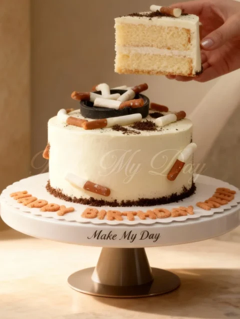 Modern adult birthday cake with minimalist design