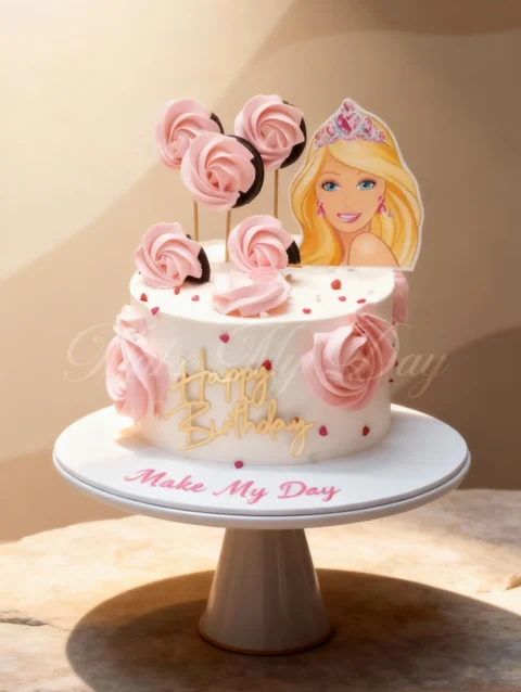 Princess customized birthday theme cake for first birthday and baby girl celebration