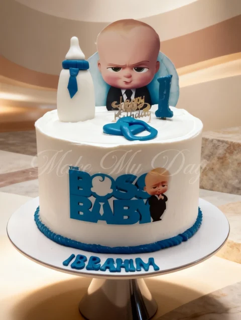 Boss Baby customized birthday theme cake for first birthday celebration