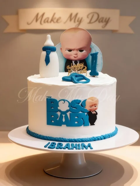 Boss Baby theme birthday cake for baby boy party