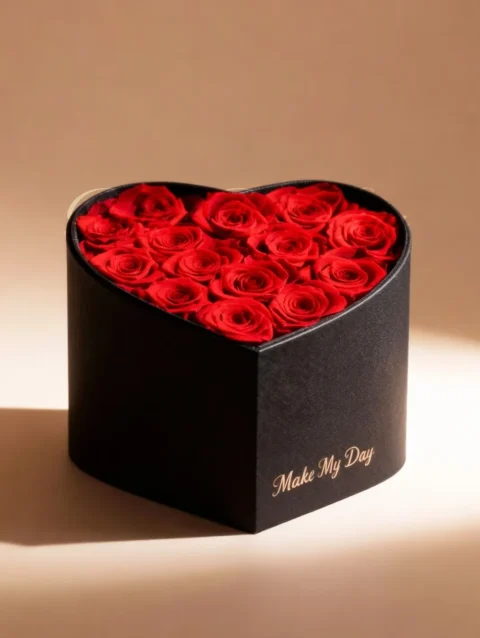 Luxury red rose heart box for special occasions